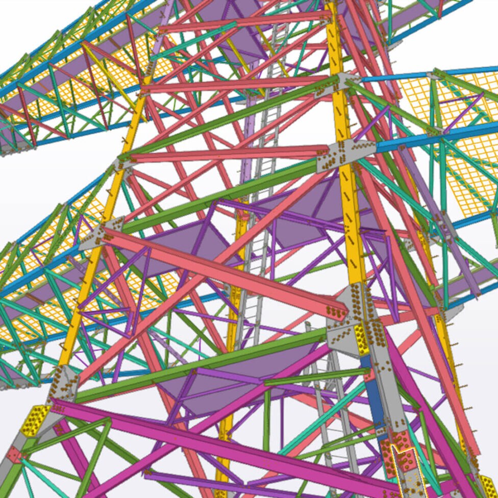 3D structural model of a HumeLink 500 kV lattice transmission tower